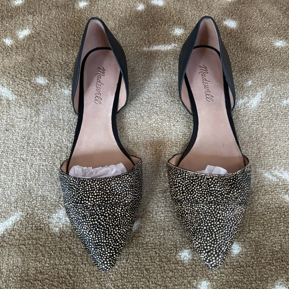 Madewell D’ Orsay Pointed Flats-Dotted Calf Hair - Picture 1 of 7